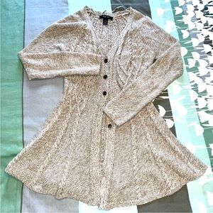 Women's Cable Knit Cardigan Peplum Sweater